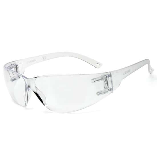 Radnor Classic Clear Frameless Safety Glasses with Clear Polycarbonate Anti-Scratch Lens