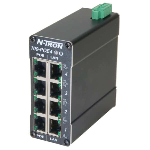 Red Lion 100-POE4 4 port 10/100BaseTX Industrial Ethernet PoE Midspan ...