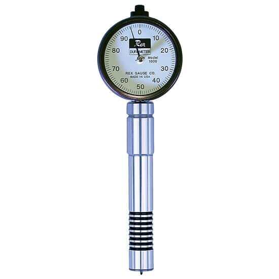 Rex Gauge H-1000 TYPE D Mini-Dial Durometer with NIST Calibration Certificate, Type D