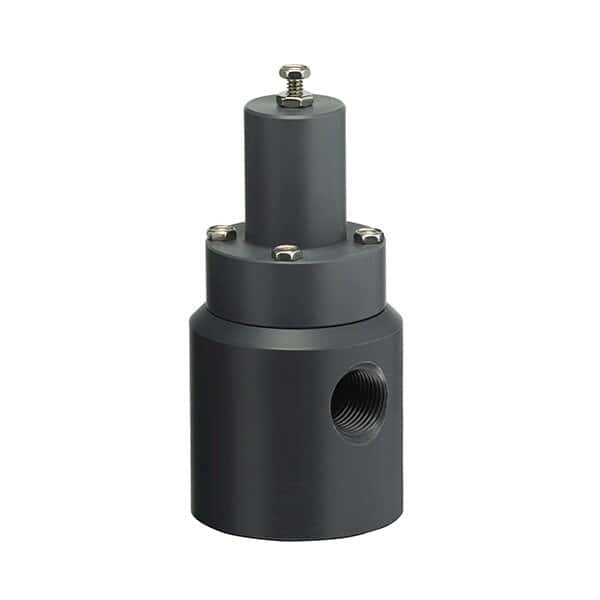 Compact Angle Pattern 2-Way Pressure Relief/Bypass Valve, PTFE, 1/2