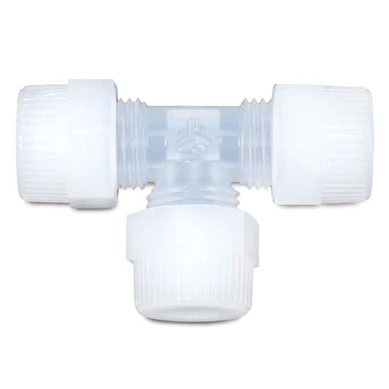 Saint Gobain PharmaFluor ® Compression Fitting, Tee Union, PFA, 1/2