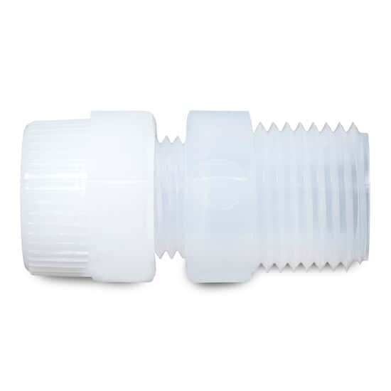 Saint Gobain PharmaFluor ® Compression to Threaded Fitting, Straight Adapter, PFA, 3/8