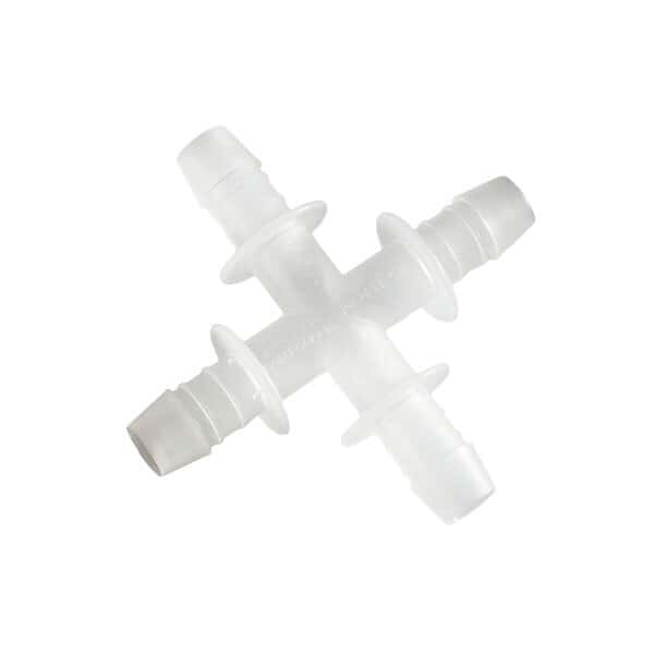 Saint Gobain Pure-Fit® SIB® Hobe Barb Fitting, Cross Union, Polypropylene, 1/2