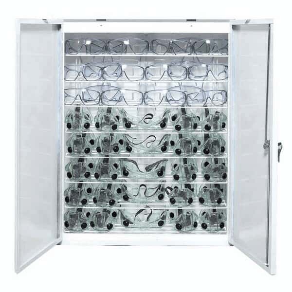 Sellstrom 90494 Eyewear Germicidal Cabinet, 8 Shelves; 110 VAC