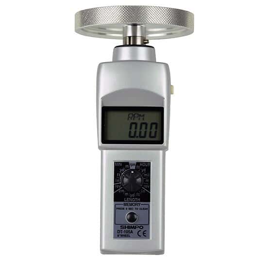 Shimpo DT-105A-12KMW Digital Contact Tachometer, LCD Display, 12