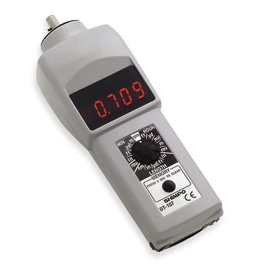 Shimpo DT-107A Digital Contact Tachometer, LED Display, 6