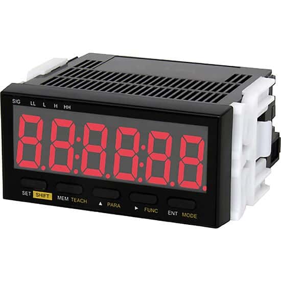 Shimpo DT-501XA-FVT Panel Meter Tachometer, 100-240 VAC Powered, Analog Output with Terminal Block Connection