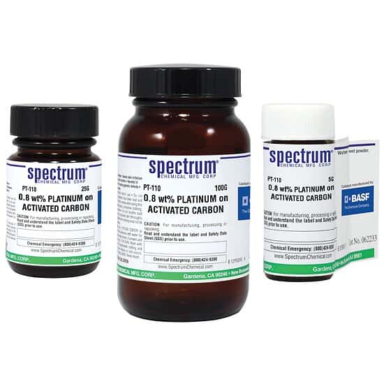Spectrum Chemical 0.8 Percent Platinum on Carbon, Water Wet, 23 um