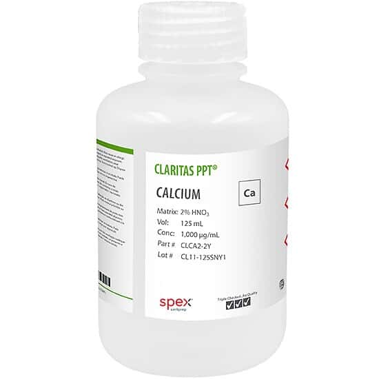 Spex CLCA2-2Y Claritas PPT® Grade Calcium, 1,000 µg/mL for ICP-MS in 2% HNO3; 125 mL