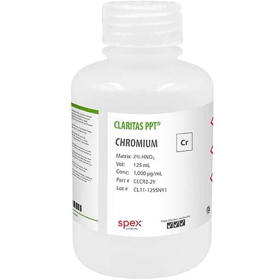 Spex CLCR2-2Y Claritas PPT® Grade Chromium, 1,000 µg/mL for ICP-MS in 2% HNO3; 125 mL