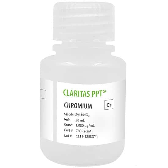 Spex CLCR2-2M Claritas PPT® Grade Chromium, 1,000 µg/mL for ICP-MS in 2% HNO3; 30 mL