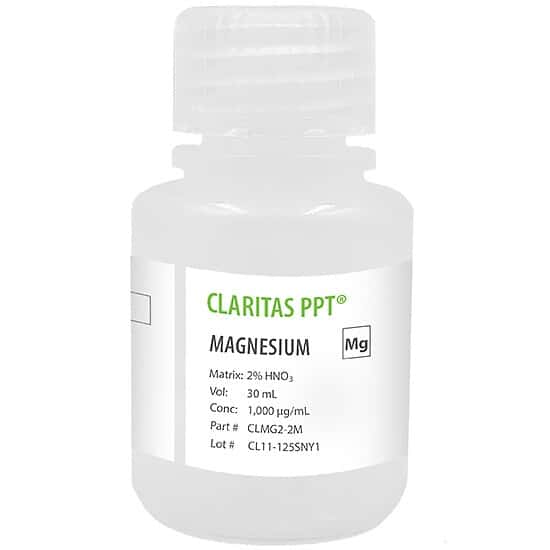 Spex CLMG2-2M Claritas PPT® Grade Magnesium, 1,000 µg/mL for ICP-MS in 2% HNO3; 30 mL