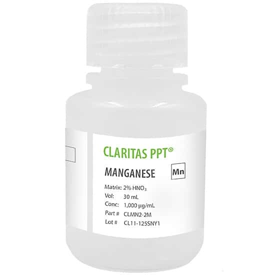Spex CLMN2-2M Claritas PPT® Grade Manganese, 1,000 µg/mL for ICP-MS in 2% HNO3; 30 mL