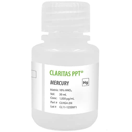 Spex CLHG4-2M Claritas PPT® Grade Mercury, 1,000 µg/mL in 10% HNO3; 30 mL