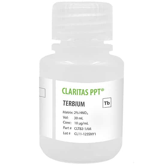Spex CLTB2-1AM Claritas PPT® Grade Terbium, 10 µg/mL for ICP-MS in 2% HNO3; 30mL