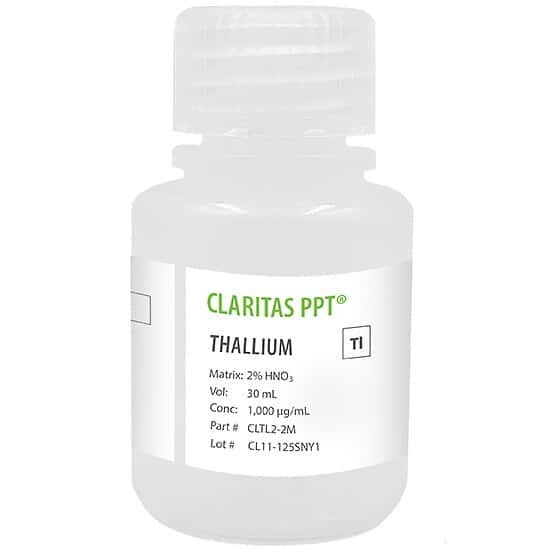 Spex CLTL2-2M Claritas PPT® Grade Thallium, 1,000 µg/mL in 2% HNO3; 30 mL