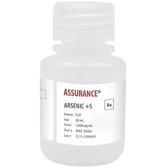 Spex SPEC-AS5M Assurance® Grade Arsenic +5, 1,000 µg/mL in H2O; 30 mL