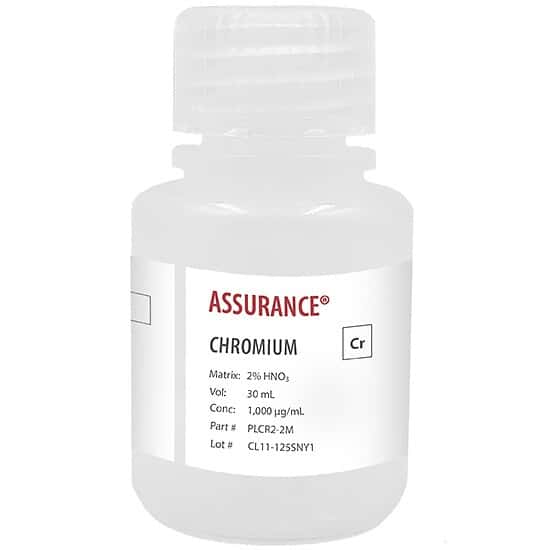 Spex PLCR2-2M Assurance® Grade Chromium, 1,000 µg/mL, for AA and ICP in 2% HNO3; 30 mL