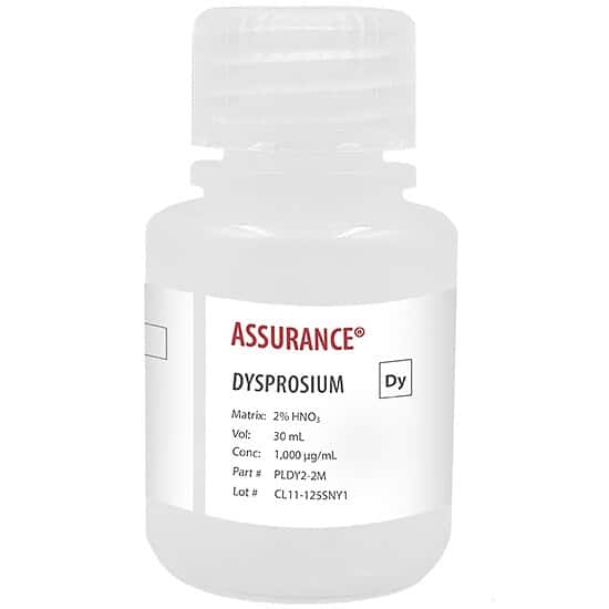 Spex PLDY2-2M Assurance® Grade Dysprosium, 1,000 µg/mL in 2% HNO3; 30 mL