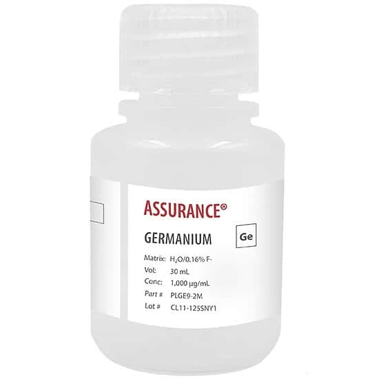 Spex PLGE9-2M Assurance® Grade Germanium, 1,000 µg/mL for AA and ICP in H2O/0.16% F-; 30 mL