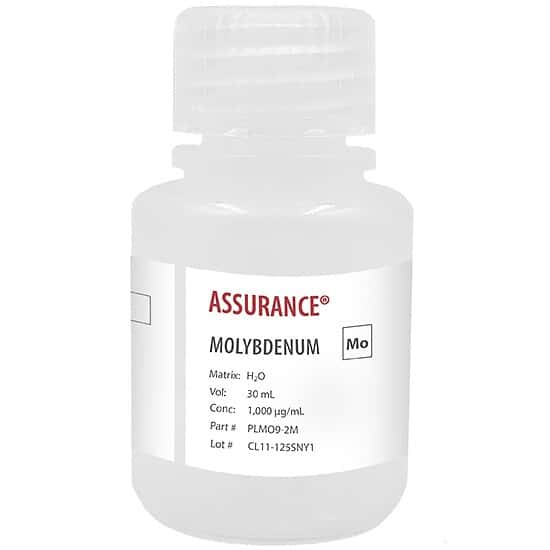 Spex PLMO9-2M Assurance® Grade Molybdenum, 1,000 µg/mL for AA and ICP in H2O; 30 mL