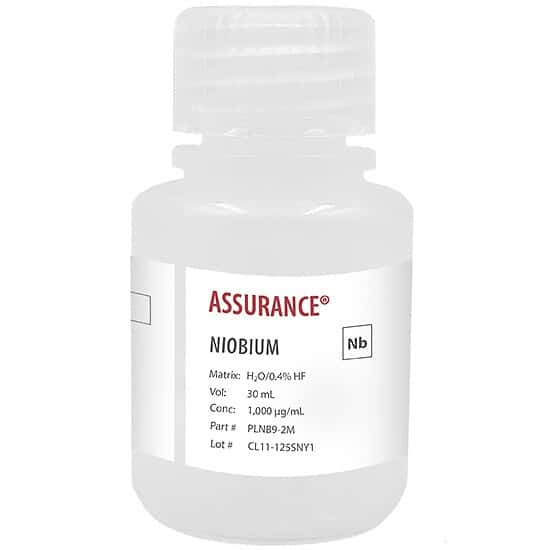 Spex PLNB9-2M Assurance® Grade Niobium, 1,000 µg/mL in H2O/0.4% HF; 30 mL