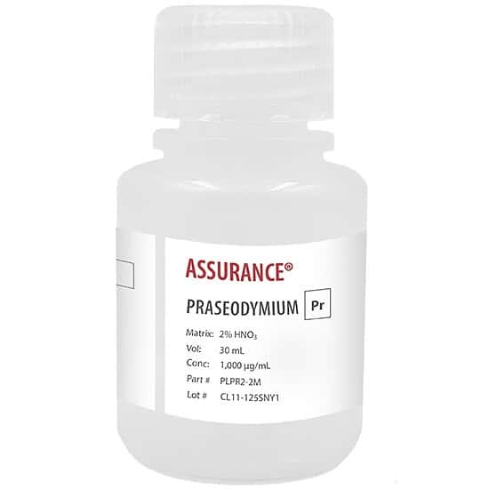 Spex PLPR2-2M Assurance® Grade Praseodymium, 1,000 µg/mL in 2% HNO3; 30 mL
