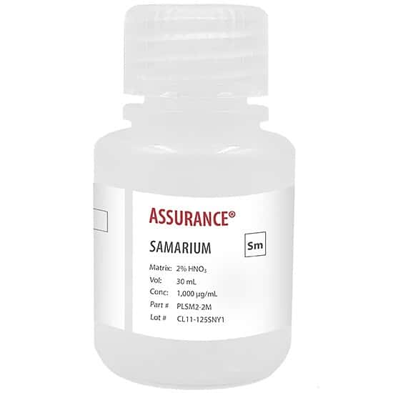 Spex PLSM2-2M Assurance® Grade Samarium, 1,000 µg/mL in 2% HNO3; 30 mL