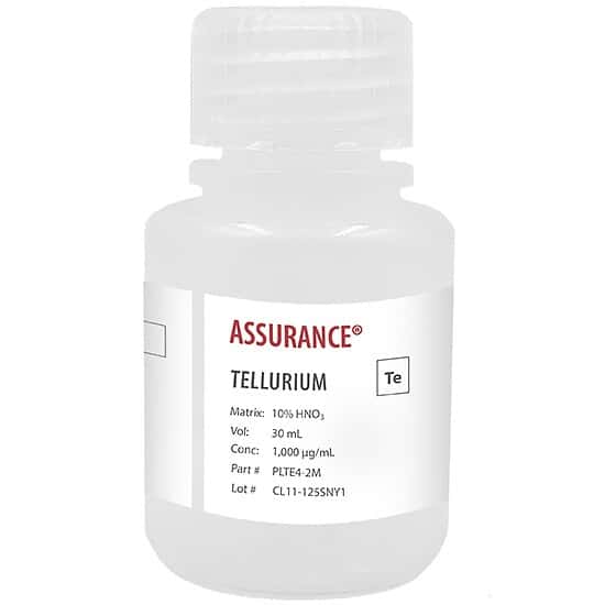 Spex PLTE4-2M Assurance® Grade Tellurium, 1,000 µg/mL for AA and ICP in 10% HNO3; 30 mL
