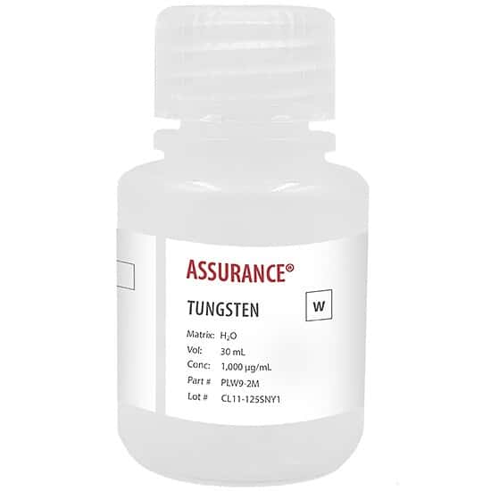 Spex PLW9-2M Assurance® Grade Tungsten, 1,000 µg/mL for AA and ICP in H2O; 30 mL