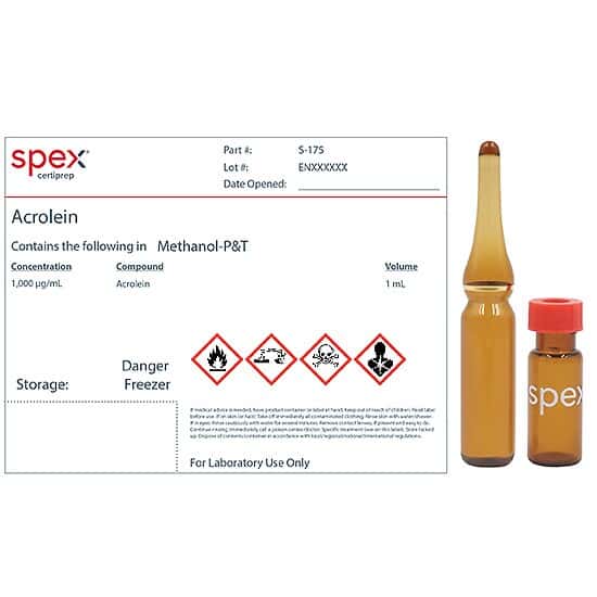 Spex S-175 Acrolein, 1,000 µg/mL in Methanol-P&T; 1 mL