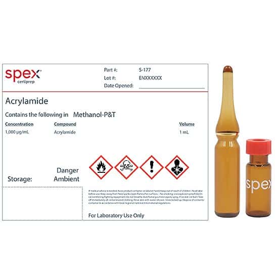 Spex S-177 Acrylamide, 1,000 µg/mL in Methanol-P&T; 1 mL