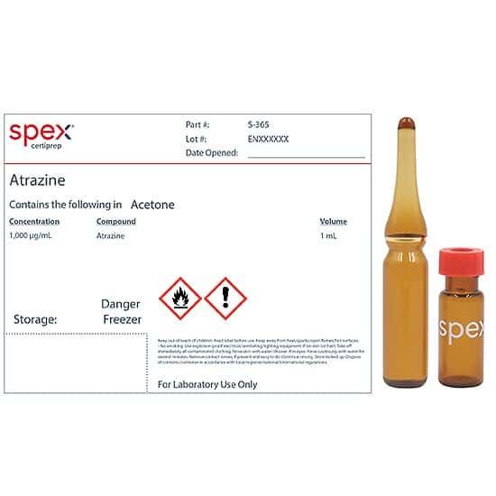 Spex S-365 Atrazine, 1,000 µg/mL in Acetone; 1 mL
