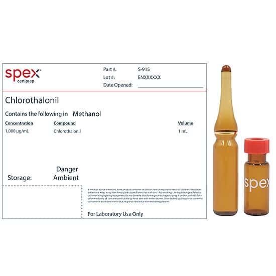 Spex S-915 Chlorothalonil Organic Standard, 1,000 µg/mL in Methanol; 1 mL