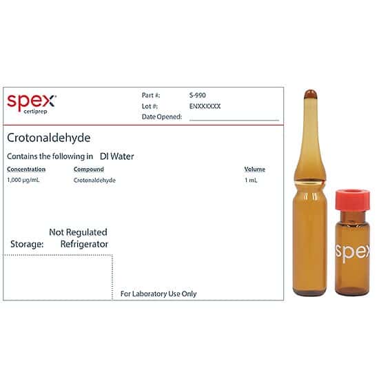 Spex S-990 Crotonaldehyde Organic Standard, 1,000 µg/mL in DI Water; 1 mL