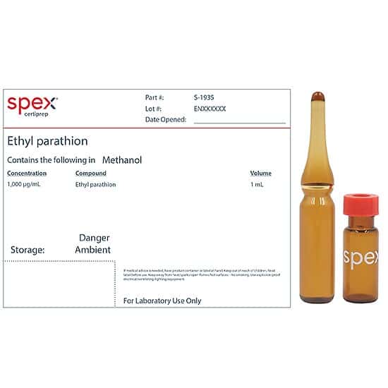 Spex S-1935 Ethyl Parathion, 1,000 µg/mL in Methanol; 1 mL