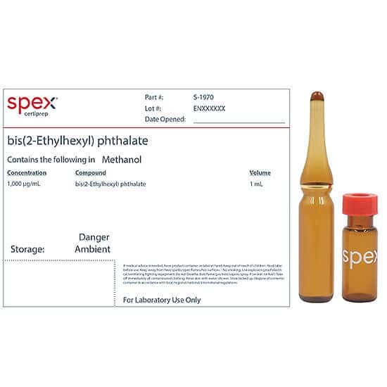 Spex S-1970 Bis(2-ethylhexyl) Phthalate, 1,000 µg/mL in Methanol; 1 mL