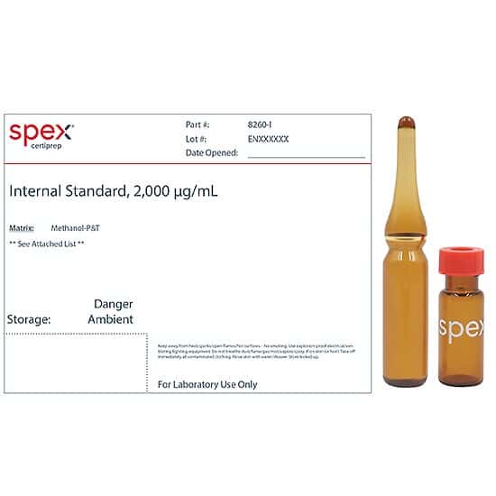 Spex 8260-I Internal Standard for US EPA Method 8260, 2,000 µg/mL; 1 mL