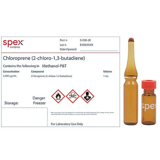 Spex S-930-2K Chloroprene Standard for US EPA Method 8260B, 2,000 µg/mL; 1 mL