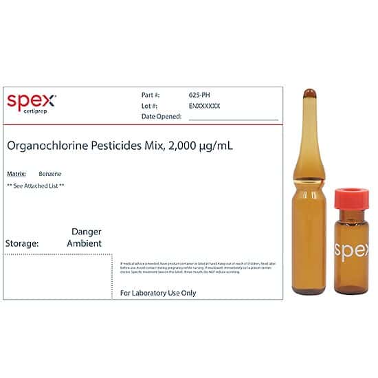 Spex 625-PH Organochlorine Pesticides Mix, 2,000 µg/mL in Benzene; 1 mL