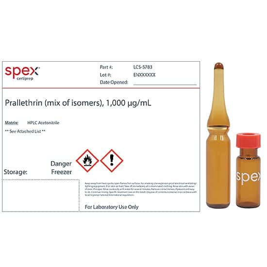 Spex LCS-5783 Prallethrin (Mix of Isomers) LC/MS Standard, 1,000 µg/mL; 1 mL