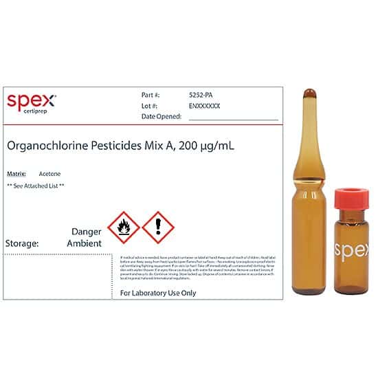Spex 5252-PA Organochlorine Pesticides Mix A, 200 µg/mL in Acetone; 1 mL