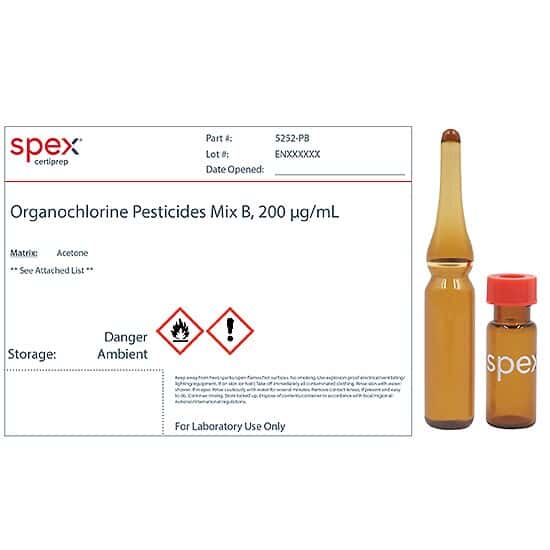 Spex 5252-PB Organochlorine Pesticides Mix B, 200 µg/mL in Acetone; 1 mL