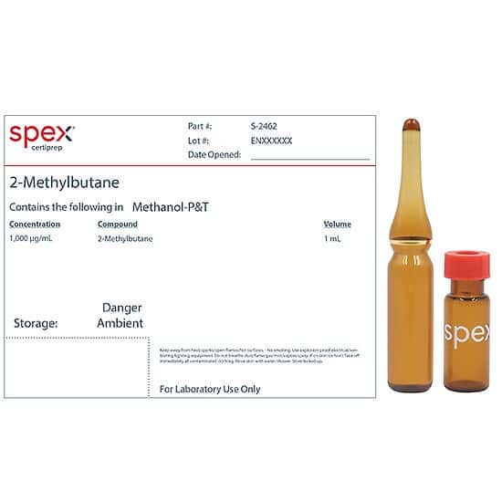 Spex S-2462 2-Methylbutane Residual Solvent Standard, 1,000 µg/mL; 1 mL