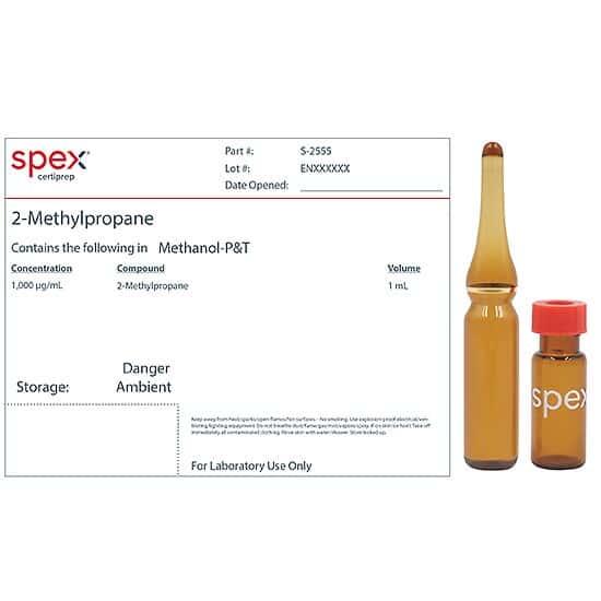 Spex S-2555 2-Methylpropane Residual Solvent Standard, 1,000 µg/mL; 1 mL