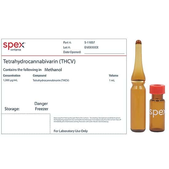 Spex S-11057 Tetrahydrocannabivarin (THCV) DEA Cont Substance, 1,000 µg/mL; 1 mL