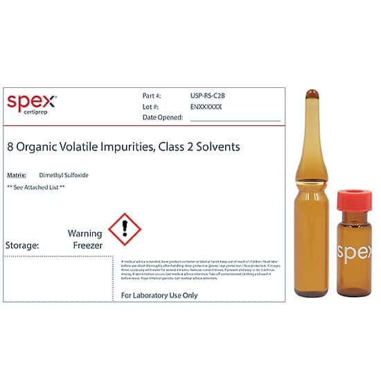 Spex USP-RS-C2B 8 Organic Volatile Impurities, Class 2, USP <467>, n-Hexane; 1 mL
