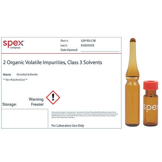 Spex USP-RS-C3B 2 Organic Volatile Impurities, Class 3 Solvents, USP <467>; 1 mL