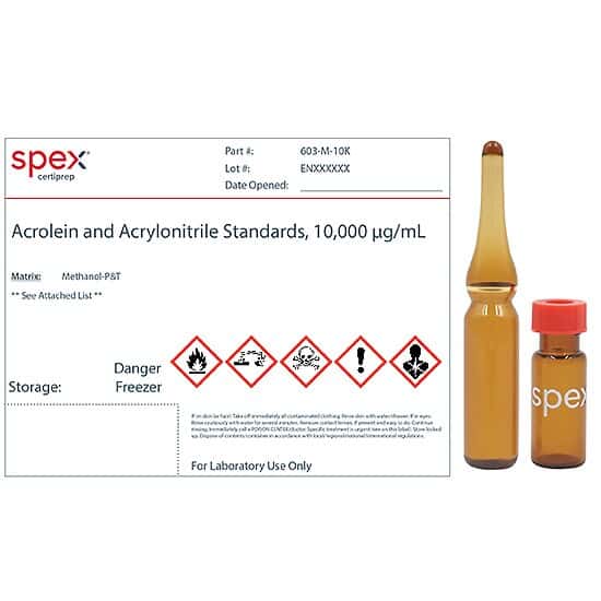 Spex 603-M-10K Acrolein and Acrylonitrile Standard, 10,000 µg/mL; 1 mL