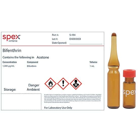 Spex S-494 Bifenthrin CannStandard, 1,000 µg/mL in Acetone; 1 mL